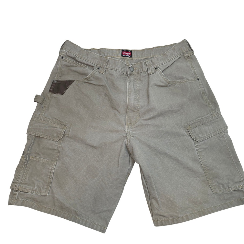 Wrangler Workwear Men Tan Carpenter Cargo Shorts Size 38